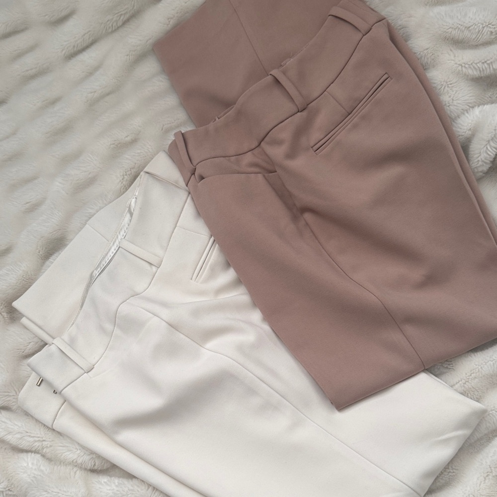 Fall Elegant Women's Pants in Cream and Tan